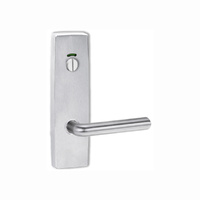 Lockwood Door Handle Square End Plate w/ Privacy Indicator Emergency Turn & 104 Lever Satin Chrome