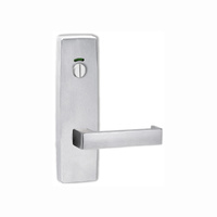 Lockwood Door Handle Square End Plate w/ Privacy Indicator Emergency Turn & 111 Lever Satin Chrome
