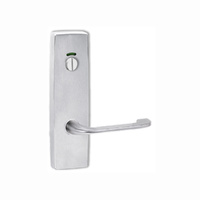 Lockwood Door Handle Square End Plate w/ Privacy Indicator Emergency Turn & 115 Lever Satin Chrome