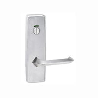 Lockwood Door Handle Square End Plate w/ Privacy Indicator Emergency Turn & 116 Lever Satin Chrome