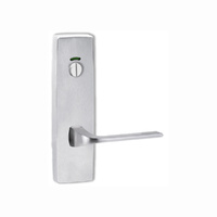 Lockwood Door Handle Square End Plate w/ Privacy Indicator Emergency Turn & 123 Lever Satin Chrome