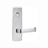 Lockwood Door Handle Square End Plate w/ Privacy Indicator Emergency Turn & 131 Lever Satin Chrome