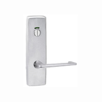 Lockwood Door Handle Square End Plate w/ Privacy Indicator Emergency Turn & 132 Lever Satin Chrome