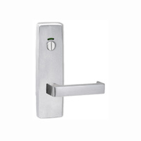 Lockwood Door Handle Square End Plate w/ Privacy Indicator Emergency Turn & 142 Lever Satin Chrome