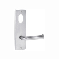 Lockwood Door Handle Square End Plate With Cylinder & 102 Lever Satin Chrome 1901/102SC
