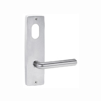 Lockwood Door Handle Square End Plate With Cylinder & 104 Lever Satin Chrome 1901/104SC