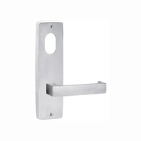 Lockwood Door Handle Square End Plate With Cylinder & 112 Lever Satin Chrome 1901/112SC