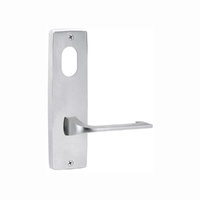 Lockwood Door Handle Square End Plate With Cylinder & 124 Lever Satin Chrome 1901/124SC