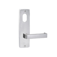 Lockwood Door Handle 1901 Square End Plate With Cylinder & 142 Lever Satin Chrome 1901/142SC