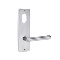 Lockwood Door Handle 1901 Square End Plate With Cylinder & 155 Lever Satin Chrome 1901/155SC