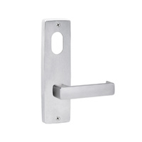 Lockwood Door Handle 1901 Square End Plate With Cylinder & 76 Lever Satin Chrome 1901/76SC