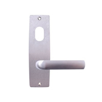 Lockwood Door Handle 1901 Square End Plate With Cylinder & 77 Lever Satin Chrome 1901/77SC