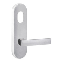 Lockwood 2801 Round End Plate with Cylinder Hole & 101 Lever Satin Chrome 2801/101SC