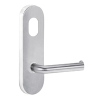 Lockwood 2801 Round End Plate with Cylinder Hole & 102 Lever Satin Chrome 2801/102SC