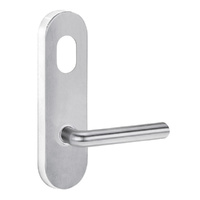 Lockwood 2801 Round End Plate with Cylinder Hole & 104 Lever Satin Chrome 2801/104SC