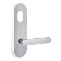Lockwood 2801 Round End Plate with Cylinder Hole & 106 Lever Satin Chrome 2801/106SC