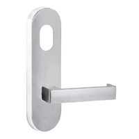 Lockwood 2801 Round End Plate with Cylinder Hole & 111 Lever Satin Chrome 2801/111SC