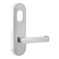 Lockwood 2801 Round End Plate with Cylinder Hole & 112 Lever Satin Chrome 2801/112SC