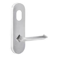 Lockwood 2801 Round End Plate with Cylinder Hole & 116 Lever Satin Chrome 2801/116SC