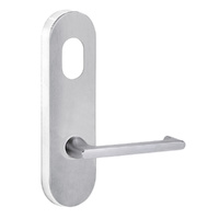 Lockwood 2801 Round End Plate with Cylinder Hole & 118 Lever Satin Chrome 2801/118SC