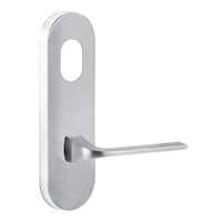 Lockwood 2801 Round End Plate with Cylinder Hole & 123 Lever Satin Chrome 2801/123SC