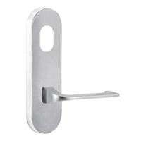 Lockwood 2801 Round End Plate with Cylinder Hole & 124 Lever Satin Chrome 2801/124SC
