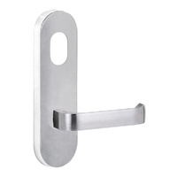 Lockwood 2801 Round End Plate with Cylinder Hole & 131 Lever Satin Chrome 2801/131SC