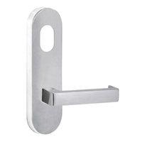 Lockwood 2801 Round End Plate with Cylinder Hole & 142 Lever Satin Chrome 2801/142SC