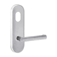 Lockwood 2801 Round End Plate With Cylinder Hole and 155 Lever Satin Chrome 2801/155SC
