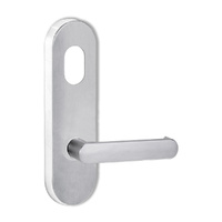 Lockwood 2801 Round End Plate With Cylinder Hole and 166 Lever Satin Chrome 2801/166SC