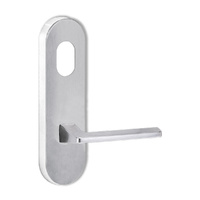 Lockwood 2801 Round End Plate With Cylinder Hole and 178 Lever Satin Chrome 2801/178SC