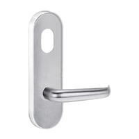 Lockwood 2801 Round End Plate With Cylinder Hole and 180 Lever Satin Chrome 2801/180SC