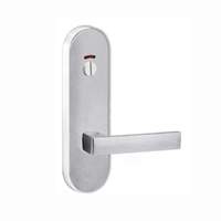 Lockwood Door Handle Round End Plate With Privacy Indicator Emergency Turn 101 Lever Satin Chrome