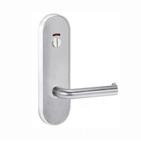 Lockwood Door Handle Round End Plate With Privacy Indicator Emergency Turn 102 Lever Satin Chrome