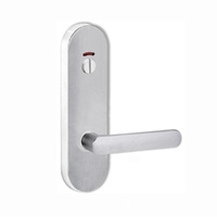 Lockwood Door Handle Round End Plate With Privacy Indicator Emergency Turn 106 Lever Satin Chrome