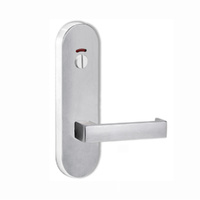 Lockwood Door Handle Round End Plate With Privacy Indicator Emergency Turn 111 Lever Satin Chrome