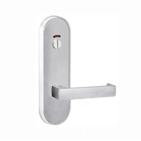 Lockwood Door Handle Round End Plate With Privacy Indicator Emergency Turn 112 Lever Satin Chrome