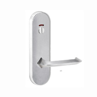 Lockwood Door Handle Round End Plate With Privacy Indicator Emergency Turn 116 Lever Satin Chrome