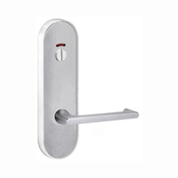 Lockwood Door Handle Round End Plate With Privacy Indicator Emergency Turn 118 Lever Satin Chrome