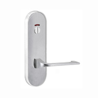 Lockwood Door Handle Round End Plate With Privacy Indicator Emergency Turn 124 Lever Satin Chrome