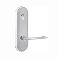 Lockwood Door Handle Round End Plate With Privacy Indicator Emergency Turn 132 Lever Satin Chrome