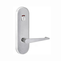 Lockwood Door Handle Round End Plate With Privacy Indicator Emergency Turn 133 Lever Satin Chrome