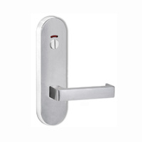 Lockwood Door Handle Round End Plate With Privacy Indicator Emergency Turn 142 Lever Satin Chrome