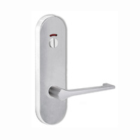Lockwood Door Handle Round End Plate With Privacy Indicator Emergency Turn 145 Lever Satin Chrome