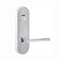 Lockwood Door Handle Round End Plate With Privacy Indicator Emergency Turn 178 Lever Satin Chrome