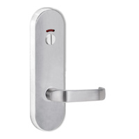 Lockwood Door Handle Round End Plate With Privacy Indicator Emergency Turn 74 Lever Satin Chrome