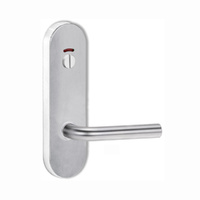 Lockwood Door Handle Round End Plate With Privacy Indicator Emergency Turn & 97 Lever Satin Chrome