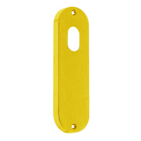 Lockwood 2900 Round End Plate with Cylinder Hole Polished Brass 2900PB