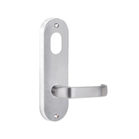 Lockwood Door Handle Round End Plate With Cylinder Hole & 74 Lever Satin Chrome 2901/74SC