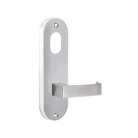 Lockwood Door Handle Round End Plate With Cylinder Hole & 90 Lever Satin Chrome 2901/90SC